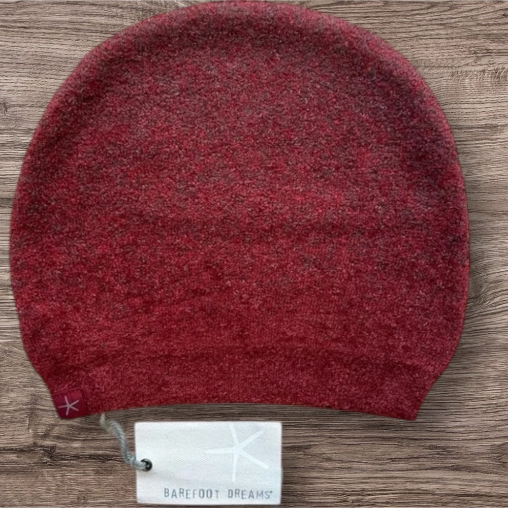 Barefoot Dreams CozyChic Knit Lite Confetti Beanie Crimson-RoseWood